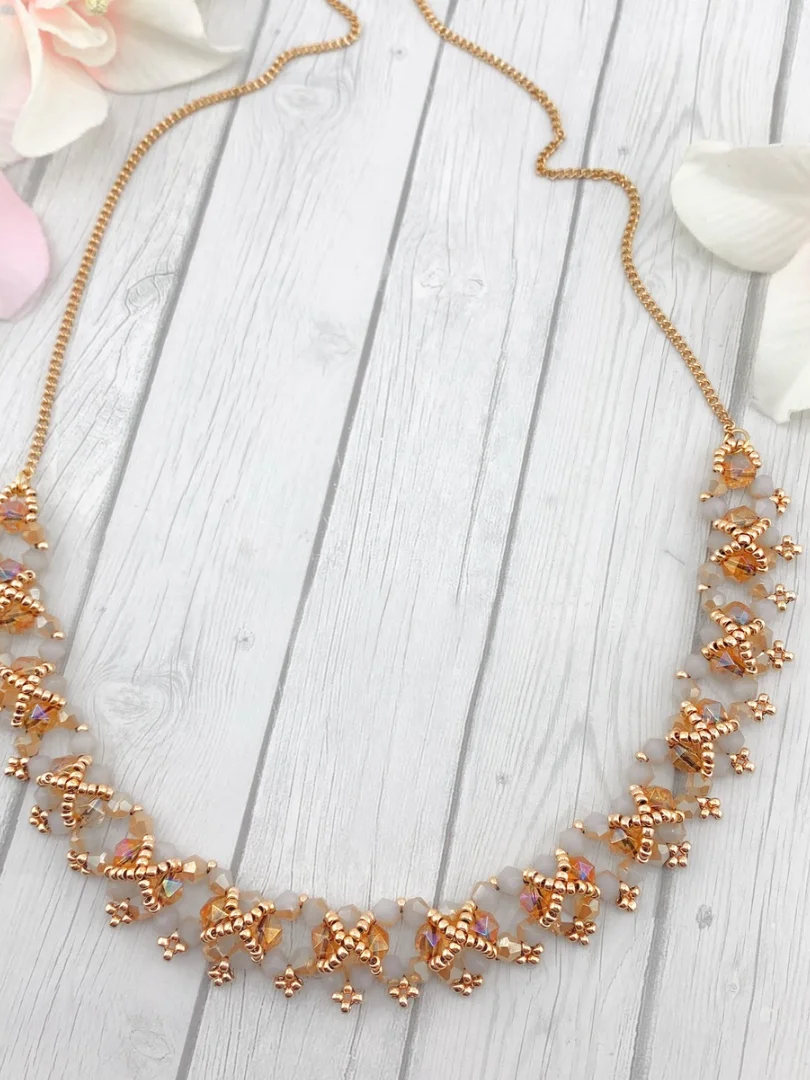 Gold Crystal Beaded Collar Necklace product image (3)