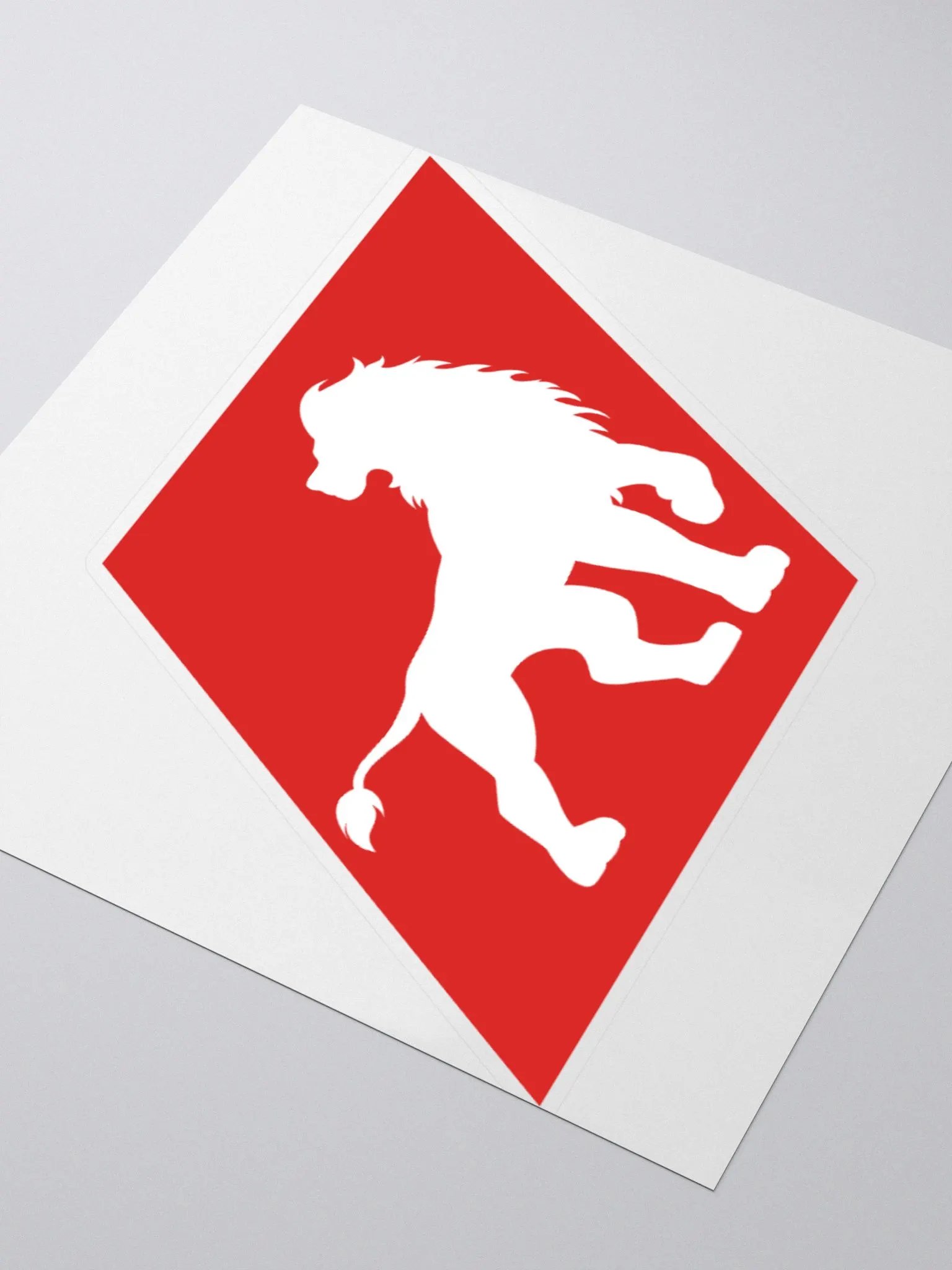 Warrior Tier Red & White Lion Sticker product image (3)