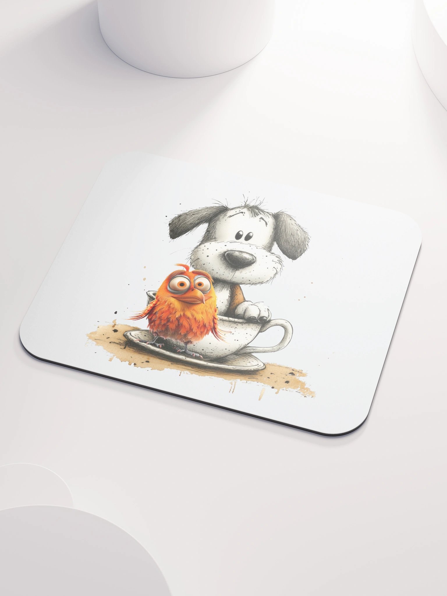 Cute Dog Bird Mouse Pad product image (3)
