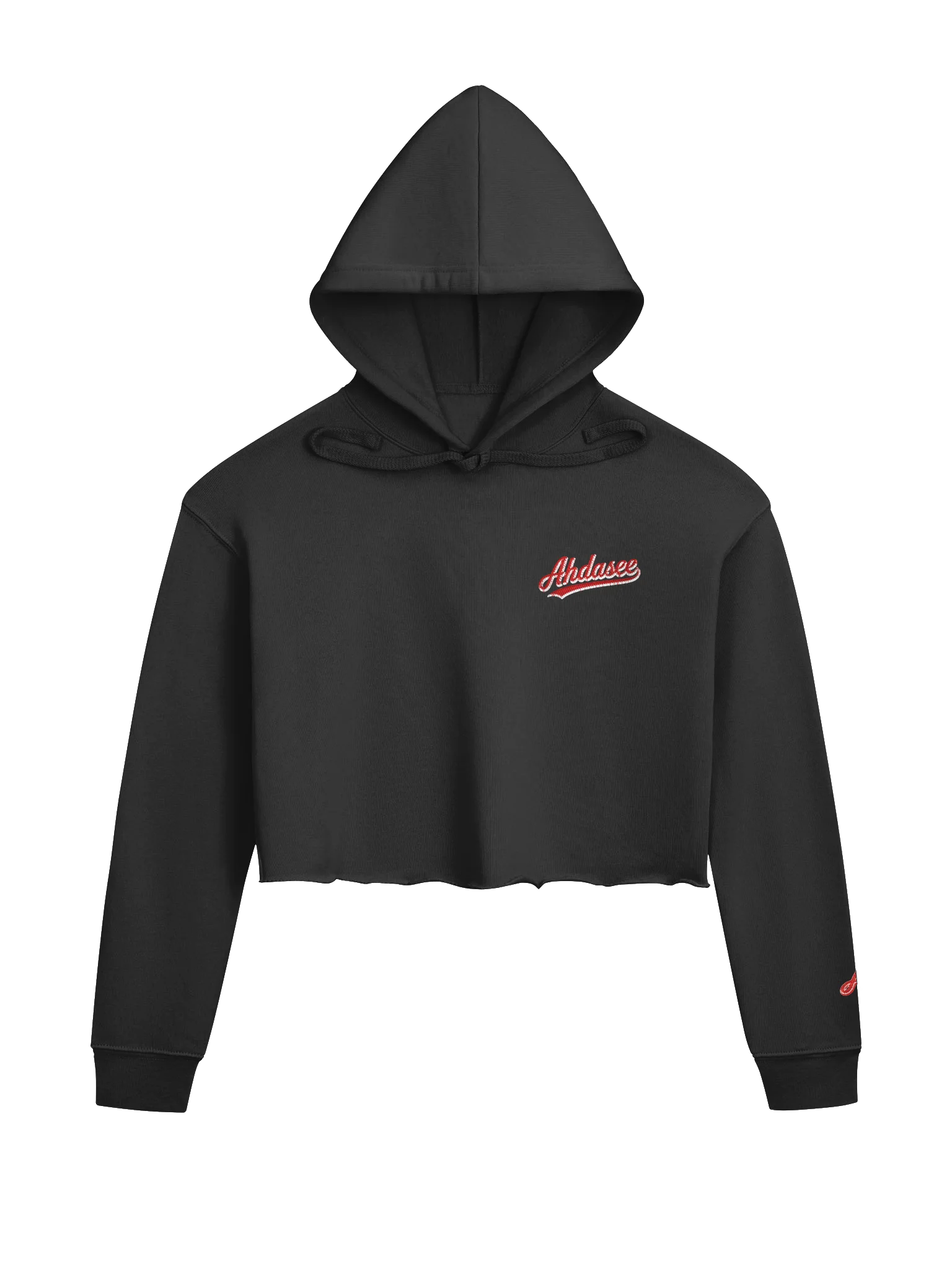 Ahdasee Women’s Signature Embroidered Crop Hoodie – Black