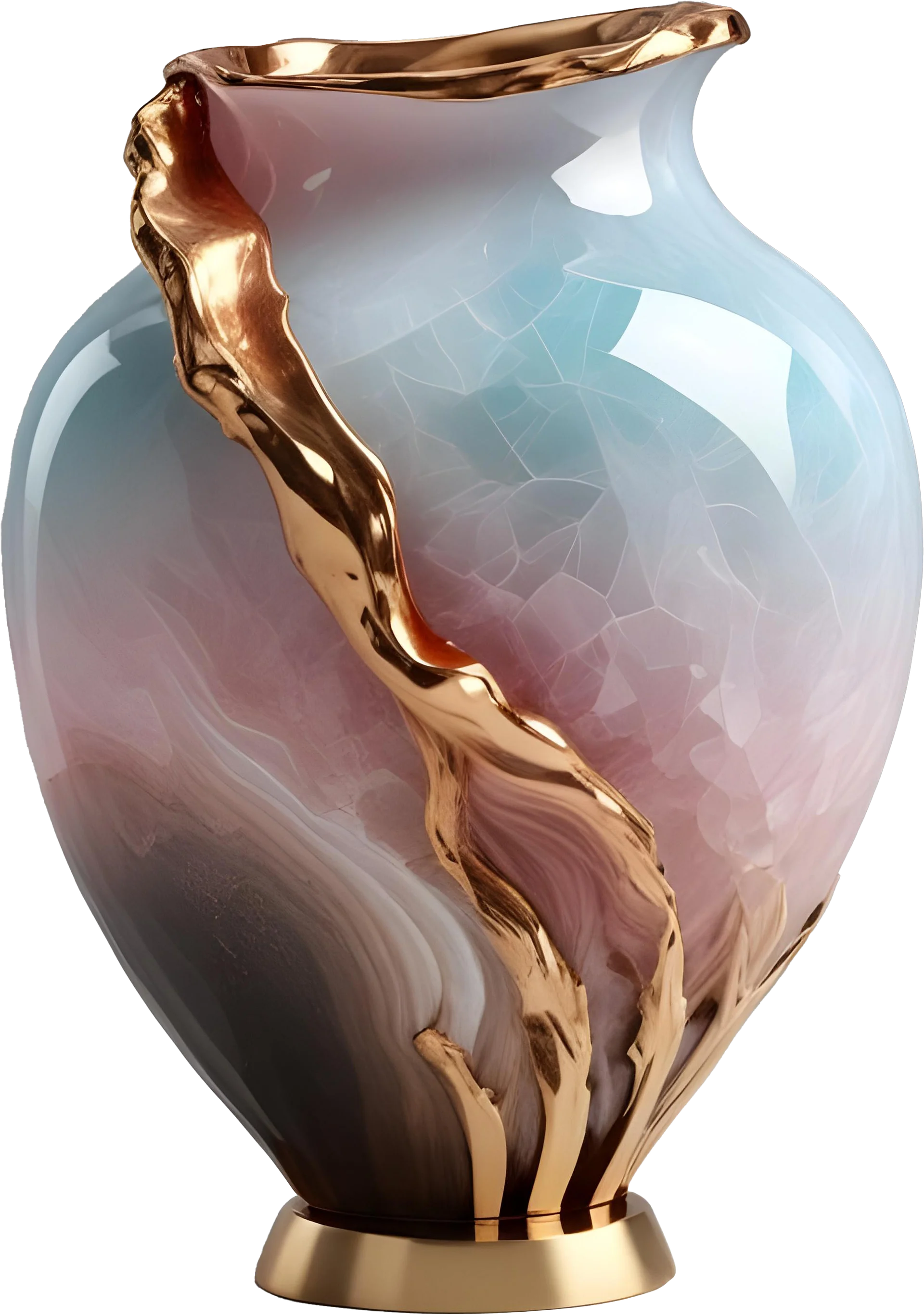 Golden Serenade – Gradient Crystal Vase PNG product image (1)