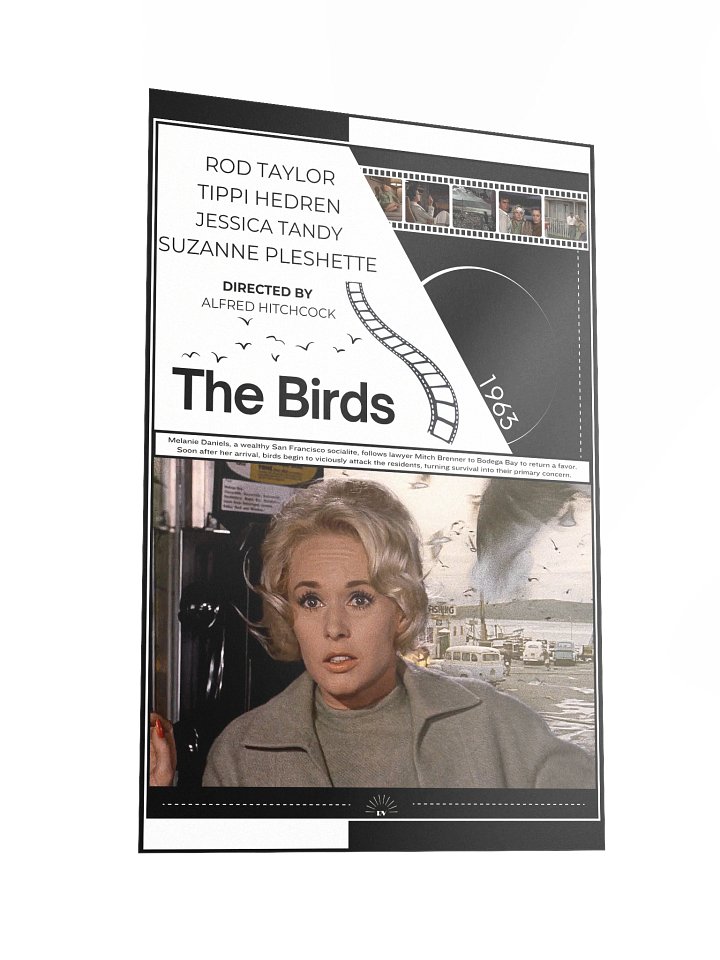 The Birds with Tippi Hedren and Rod Taylor 1963 | Movie Poster | 12x18 Wall Art product image (2)