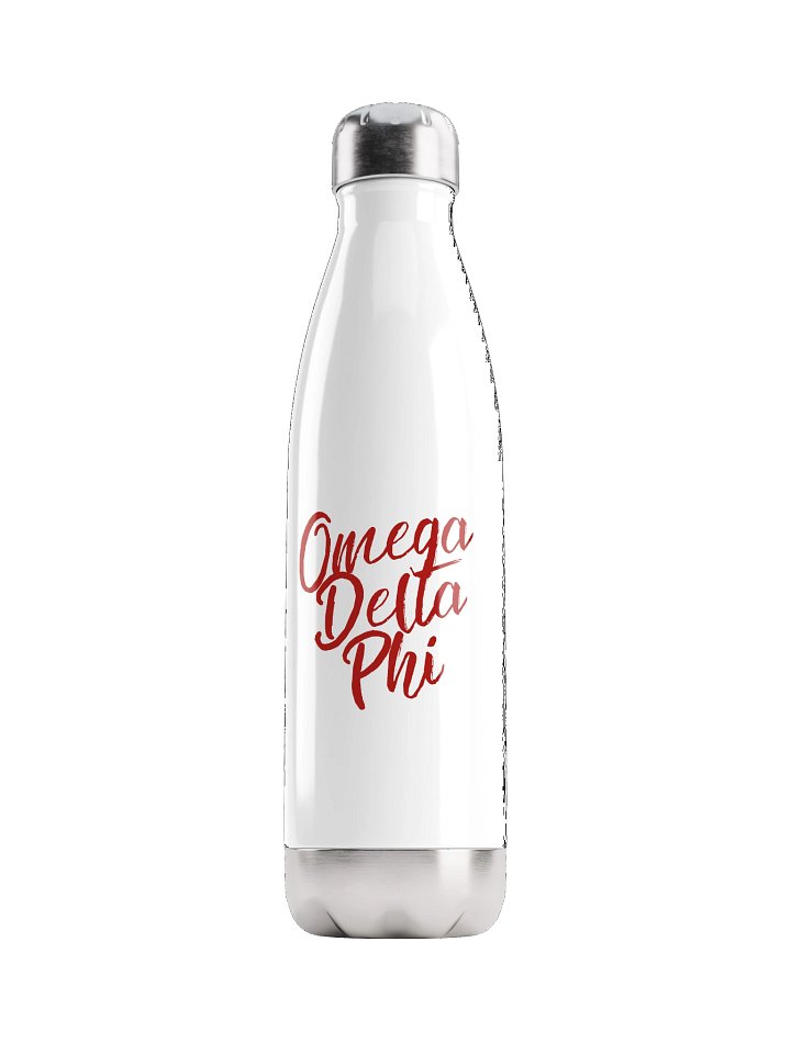 Omega Delta Phi Script Stainless Water Bottle (White) product image (1)