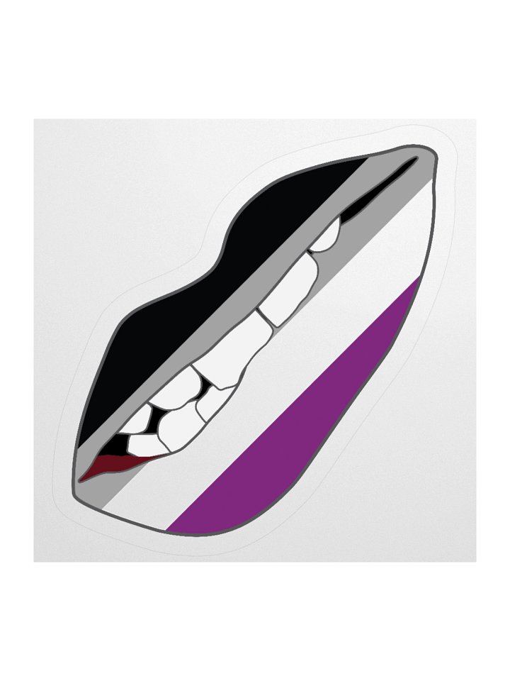 Asexual Pride Flag Biting Lips Sticker product image (3)