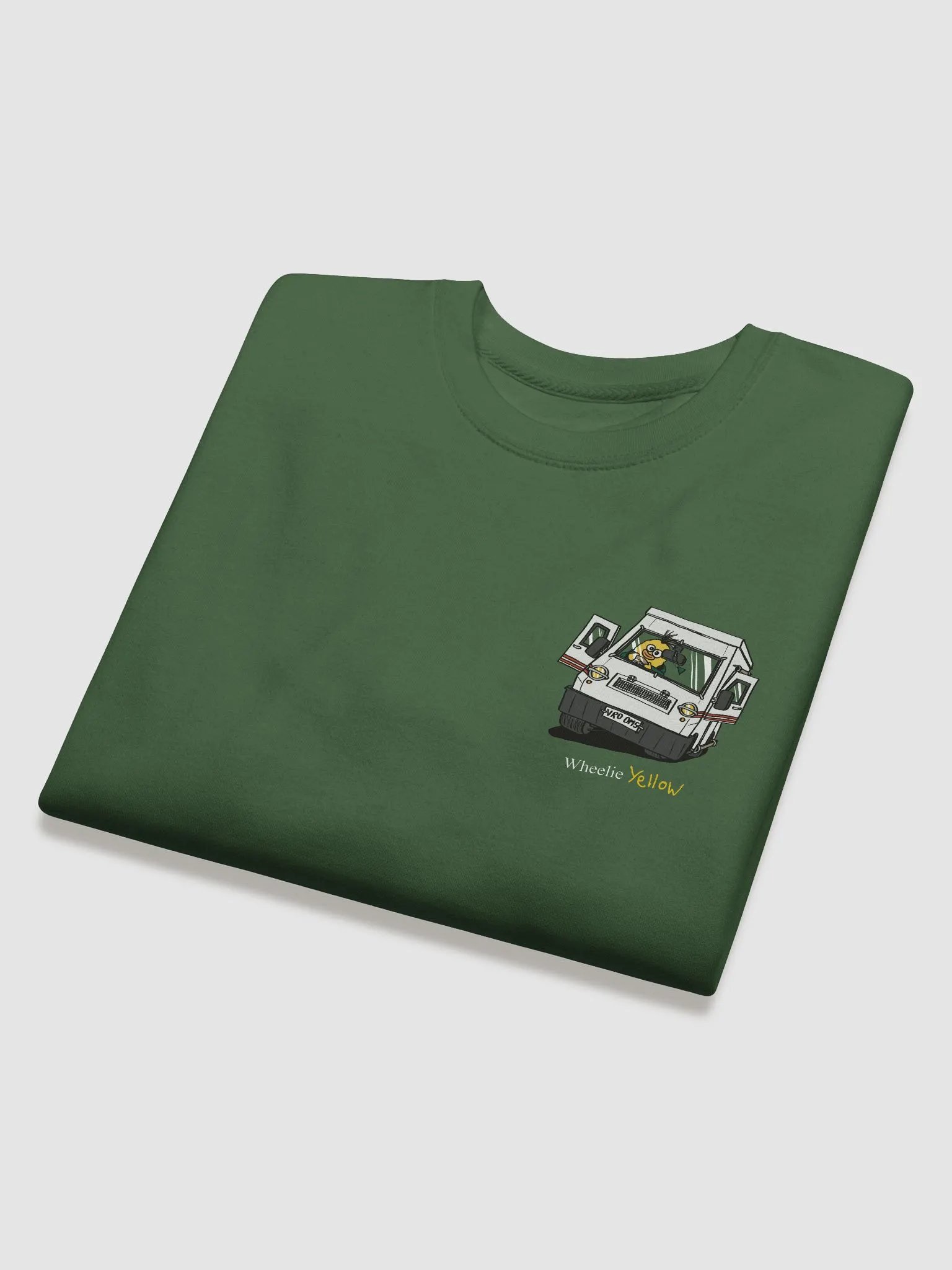 Wheelie Yellow driving sweatshirt small print! product image (4)