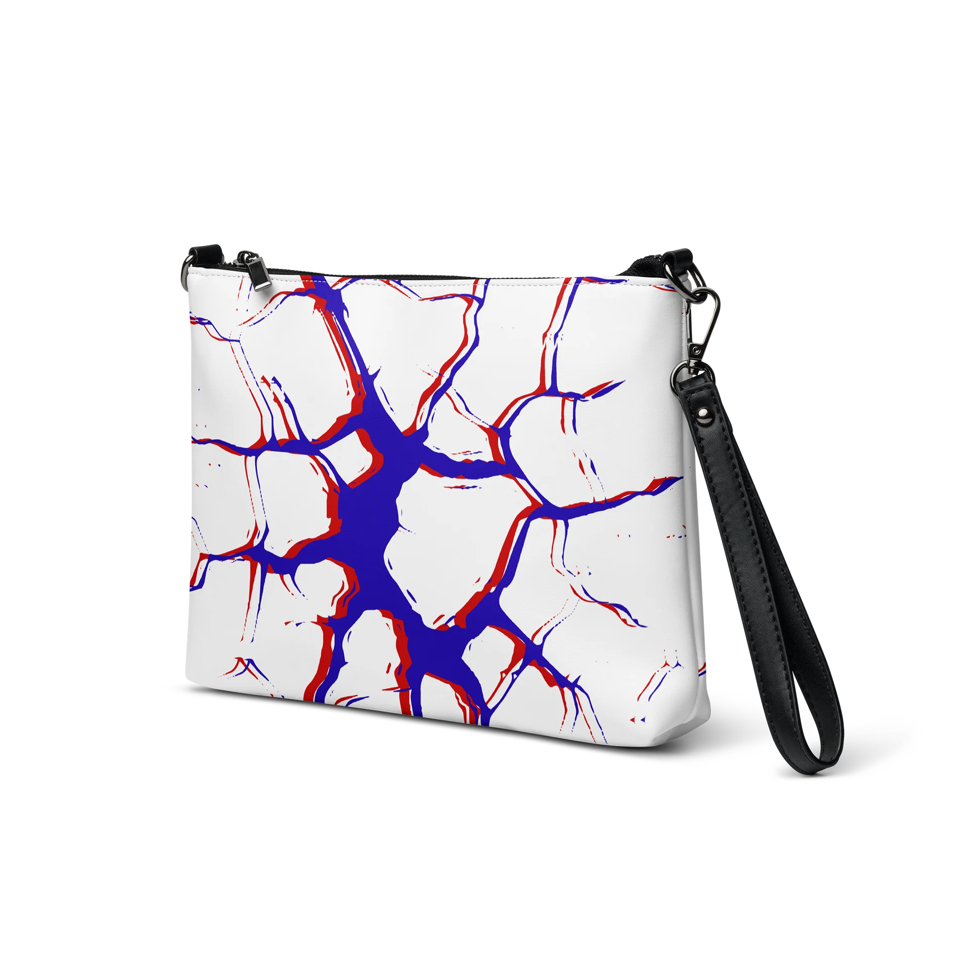 Abstract Glitch Faux Leather Crossbody & Wristlet Pouch product image (2)