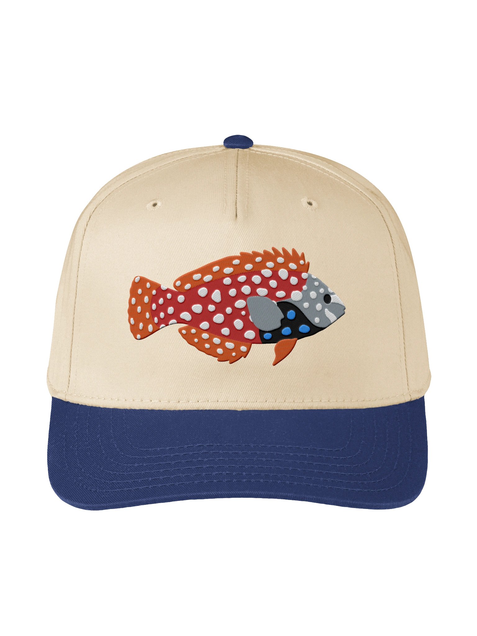 Blue Star Leopard Wrasse Embroidered Mid-Profile Baseball Cap | Saltwater Reef Fish Hat product image (13)