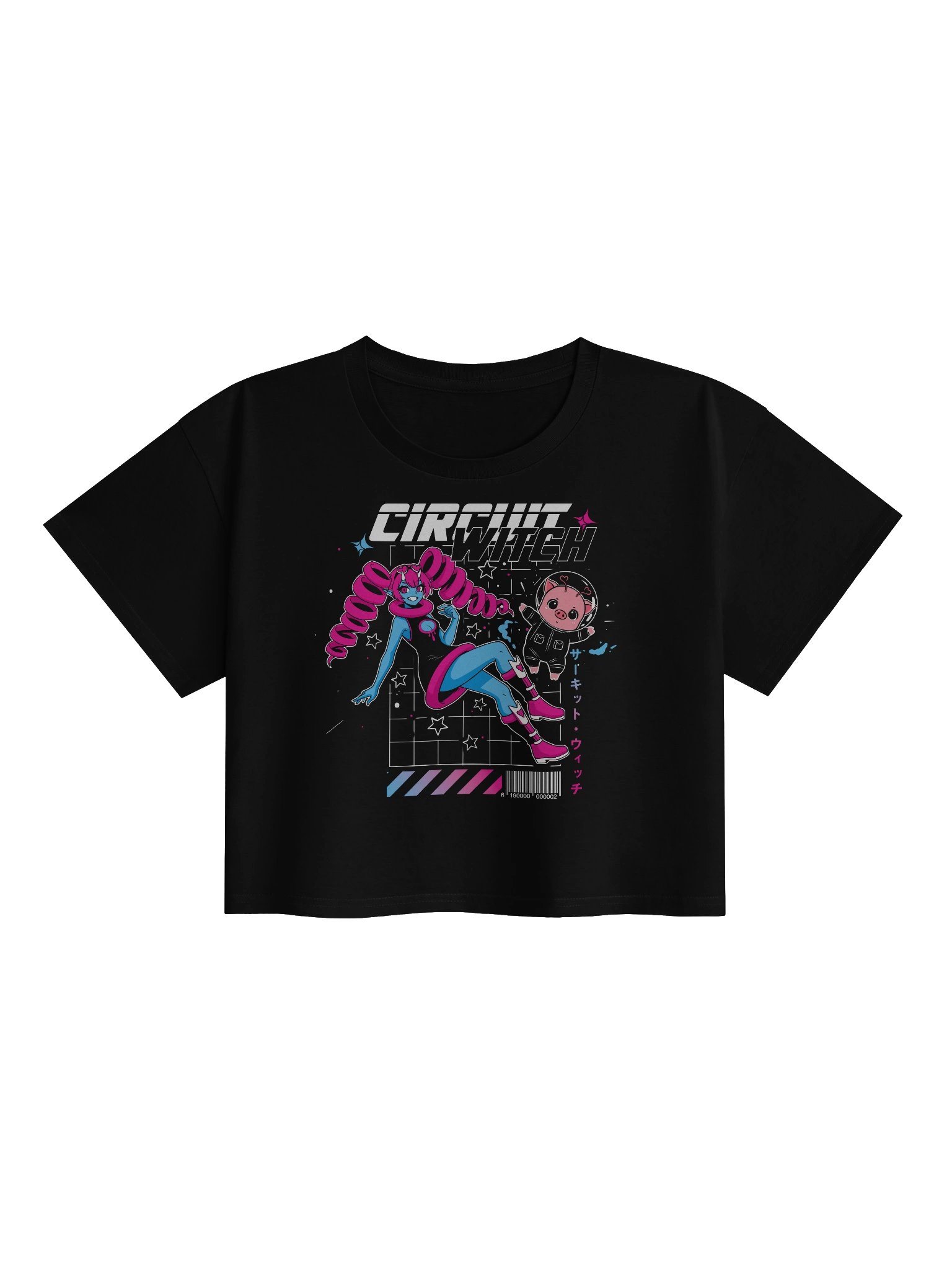 Circuit Witch & PuuPuu The Space Pig Cyberpunk Style - Crop-Top (XS - XL) product image (1)