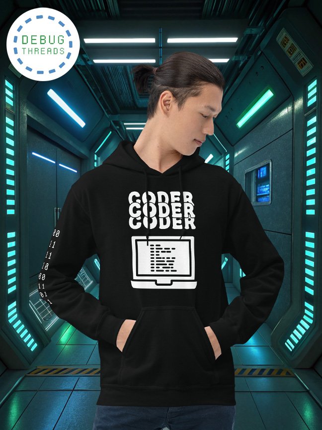 Coder Triple Text Design with Laptop - Hoodie for Coders product image (25)
