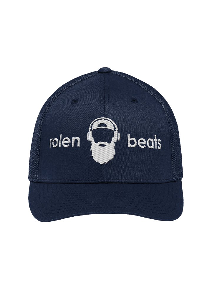 Flex Fit Trucker Rolen Beats Icon Script Hat - White Hrz Logo product image (1)