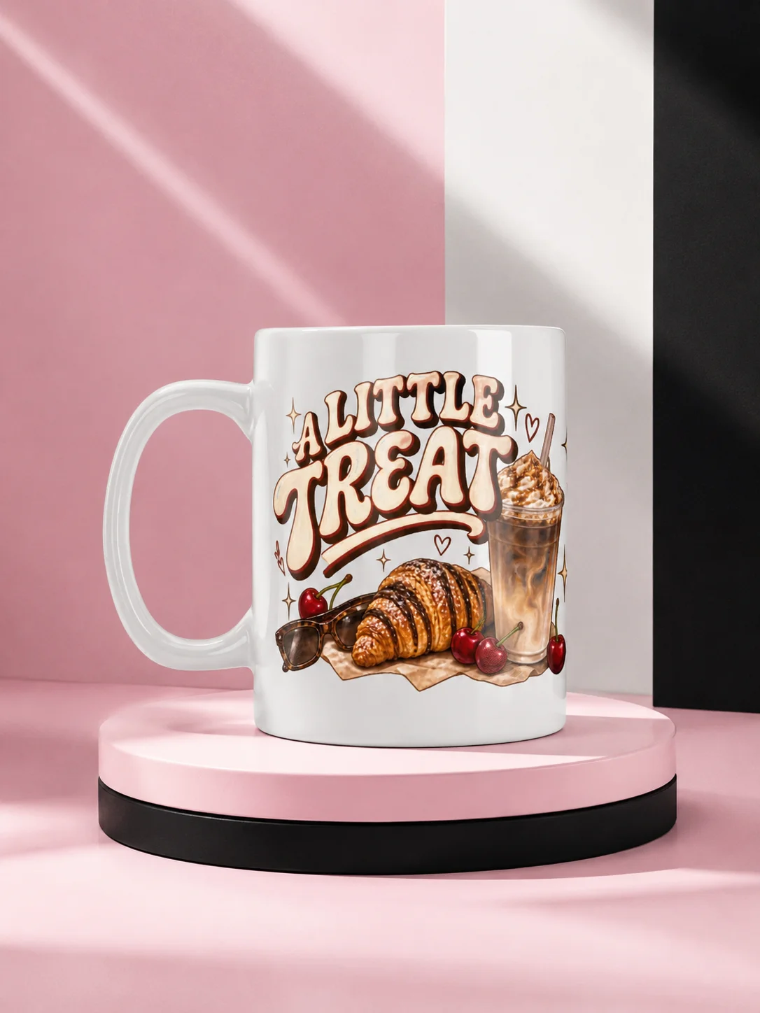 Cute Coffee Mug | A Little Treat Croissant & Cherry Cup product image (1)