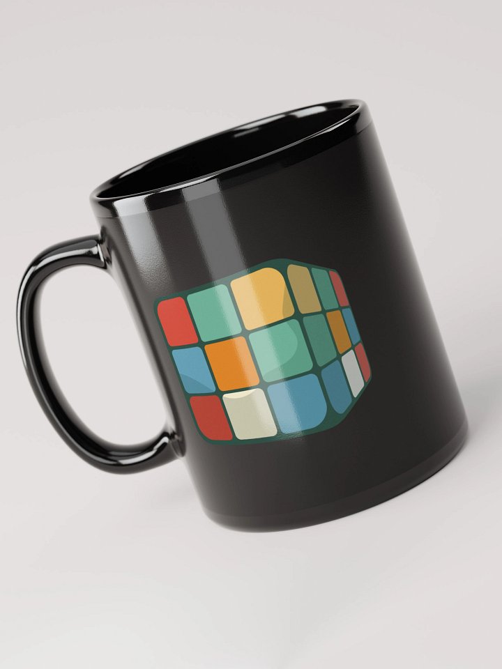 70s Rubiks Cube Black Coffee Mug - Double Sided Print product image (1)