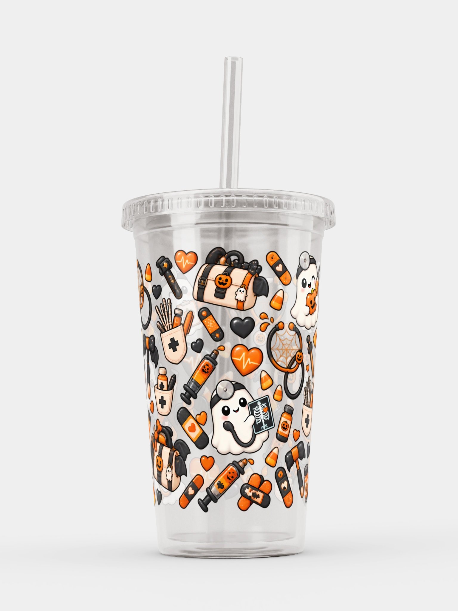 Halloween X Doctor Mashup Clear Wall Tumbler 16 Oz (473 ml) product image (6)