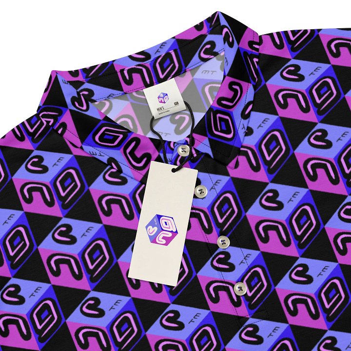 Next Generation Records All Over Print Mens Polo Shirt NGR Cube Logo product image (2)