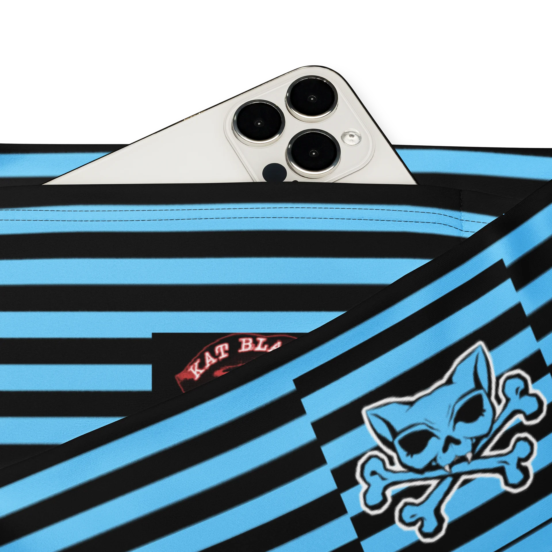 Blue and Blaque Stripped Kat Skull Flares product image (3)