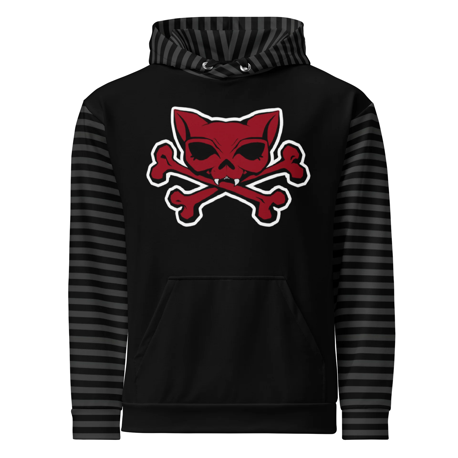 Red Kat Skull Blaque Stripped Political Hoodie product image (1)