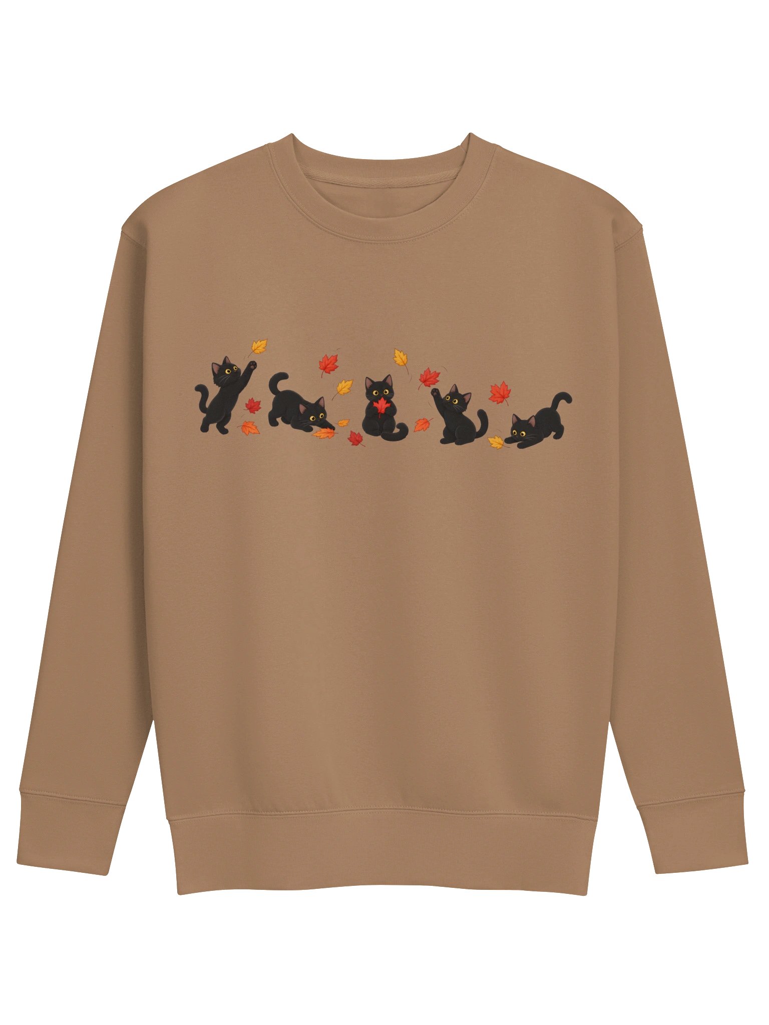 Playful Black Cats & Autumn Leaves Sweatshirt product image (2)