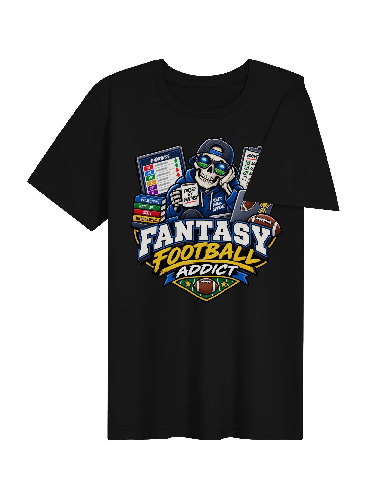 Fantasy Football Addict Skeleton Tee product image (11)