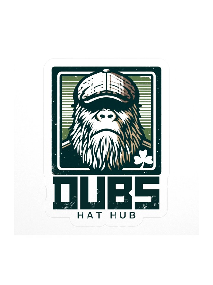 Luck of the Sasquatch Sticker – Irish Capped Cryptid Distressed Sticker | Dubs Hat Hub product image (1)