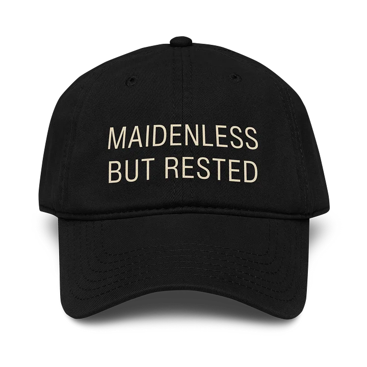 Maidenless But Rested Hat | Dark Fantasy Gamer Baseball Cap product image (1)