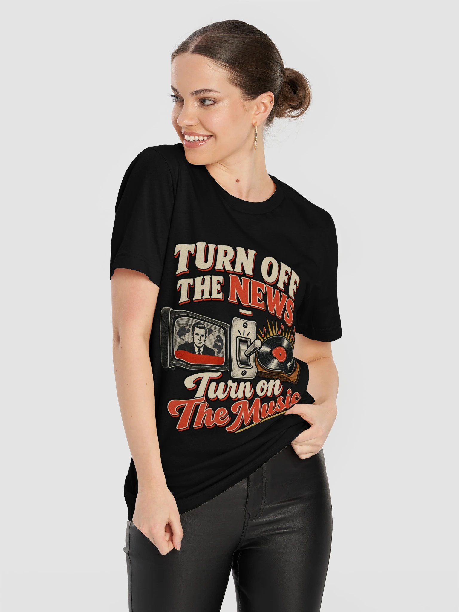 Turn Off the News, Turn On the Music T-Shirt product image (12)