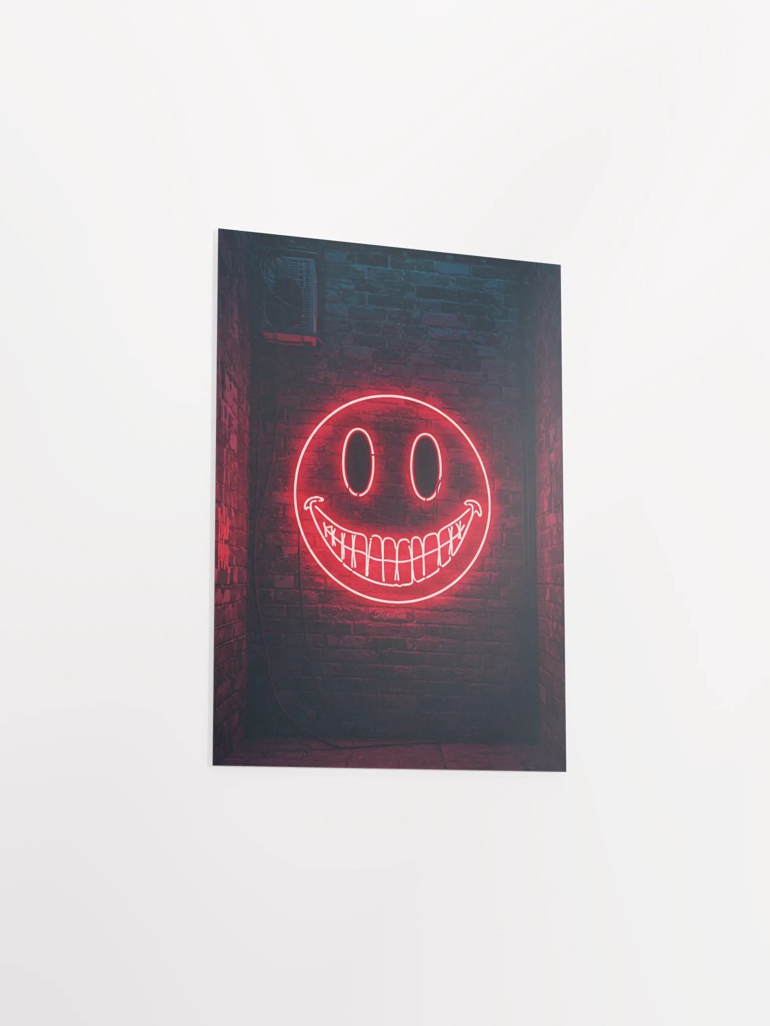 Red Neon Smiley Face Poster product image (31)