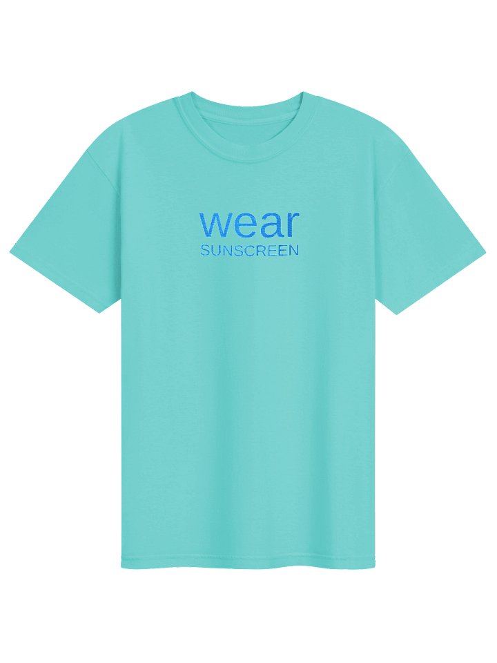 Wear Sunscreen Comfort Colors Embroidered Tee -Aqua product image (1)