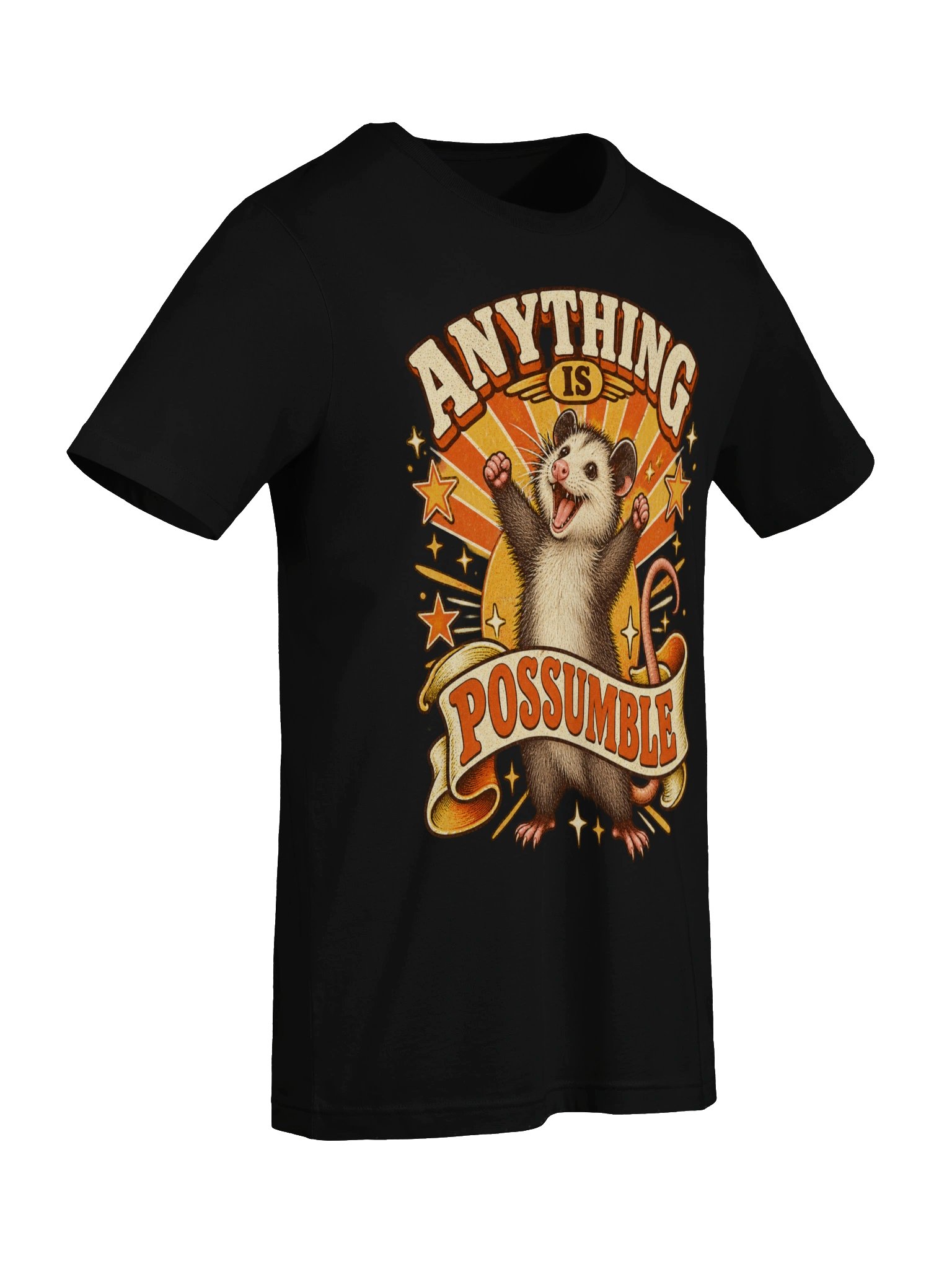 Anything is Possumble — Retro Motivational Possum Graphic Tee product image (7)
