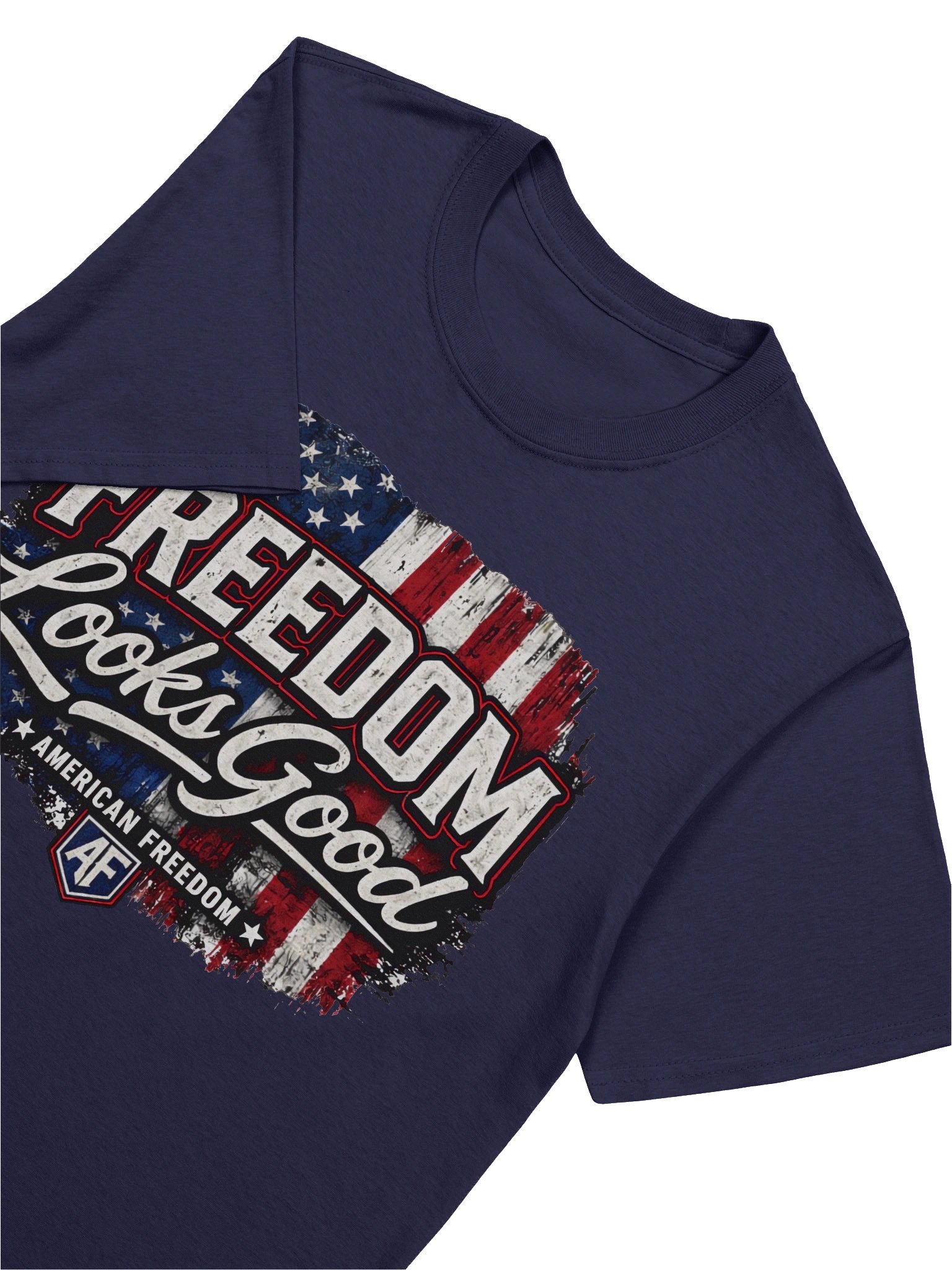 Freedom Looks Good Patriotic T-Shirt | American Freedom AF Logo | Gildan 64000 product image (19)