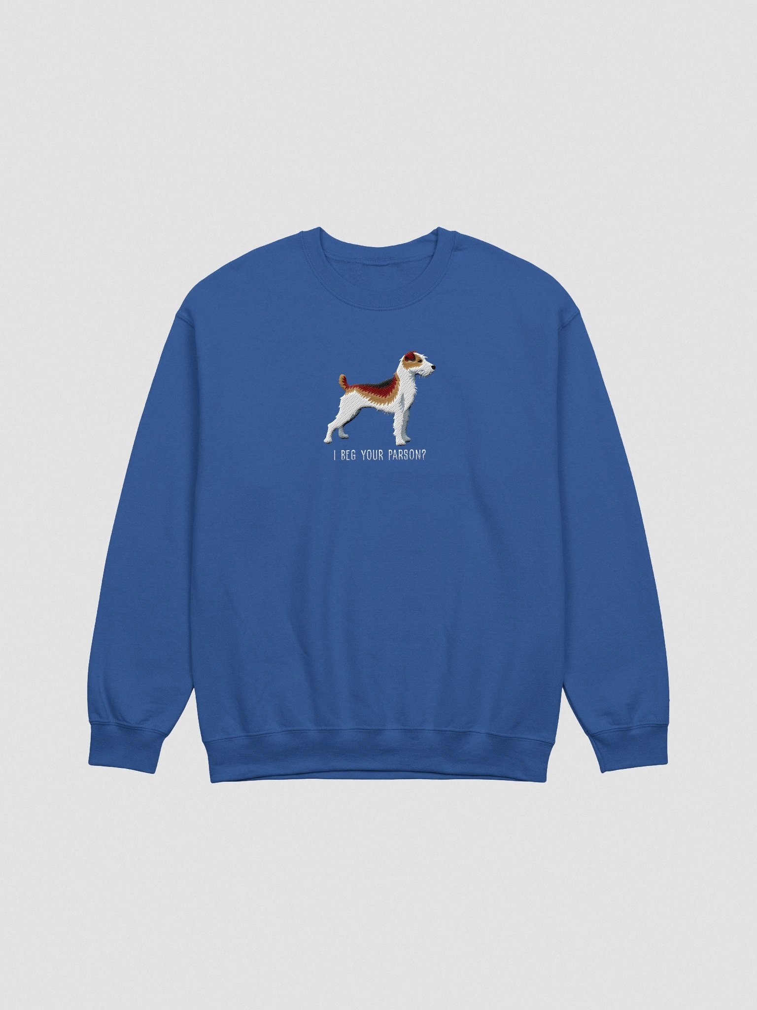 I Beg Your Parson? Sweatshirt (Embroidered) of a Parson Russell Terrier(Brown) product image (4)
