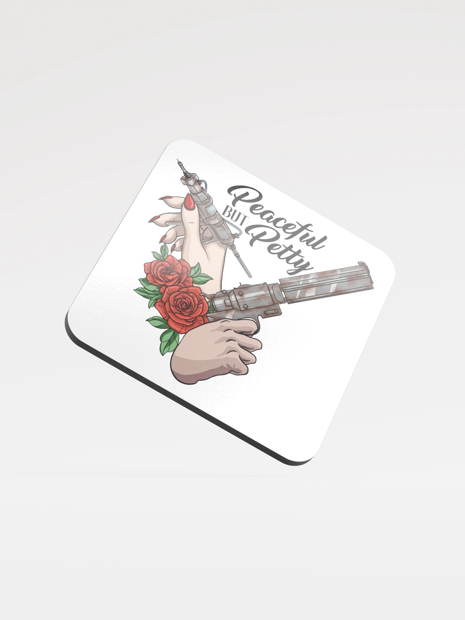 Peaceful but Petty Raider Cork Coaster product image (1)