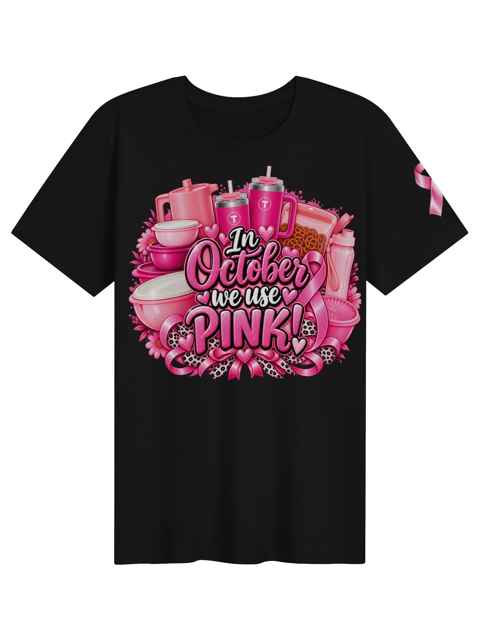 Breast Cancer Awareness Tupperware Tee (Includes left sleeve design) product image (4)