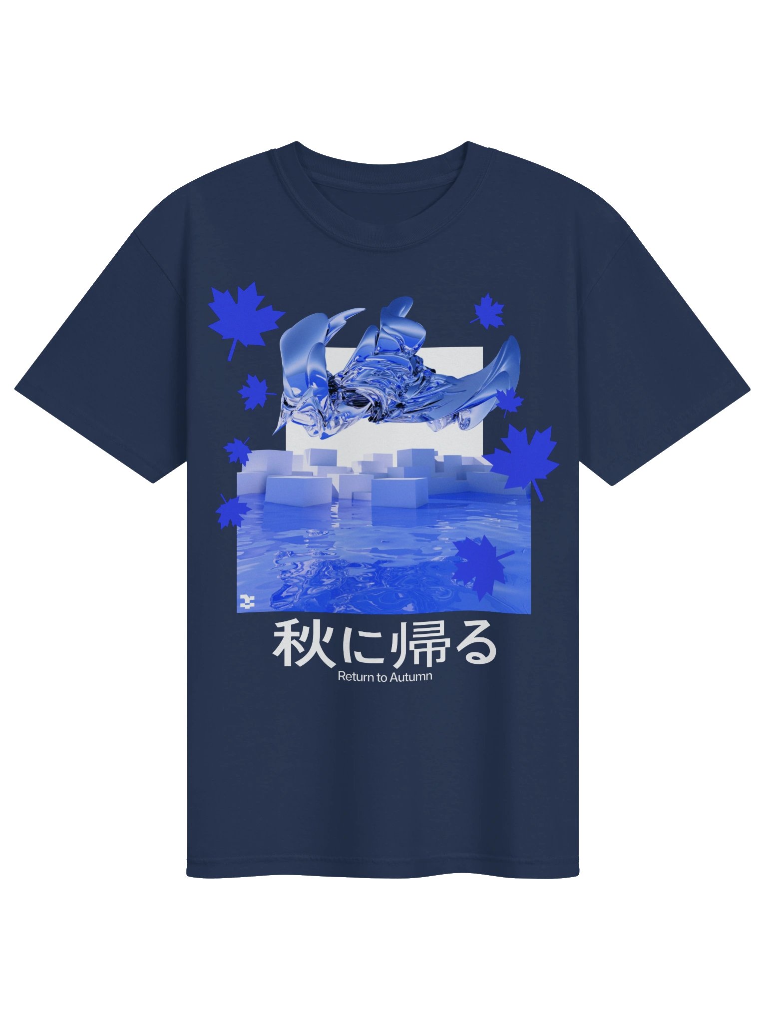 秋に帰る Return to Autumn T-Shirt (Blue Edition) product image (1)