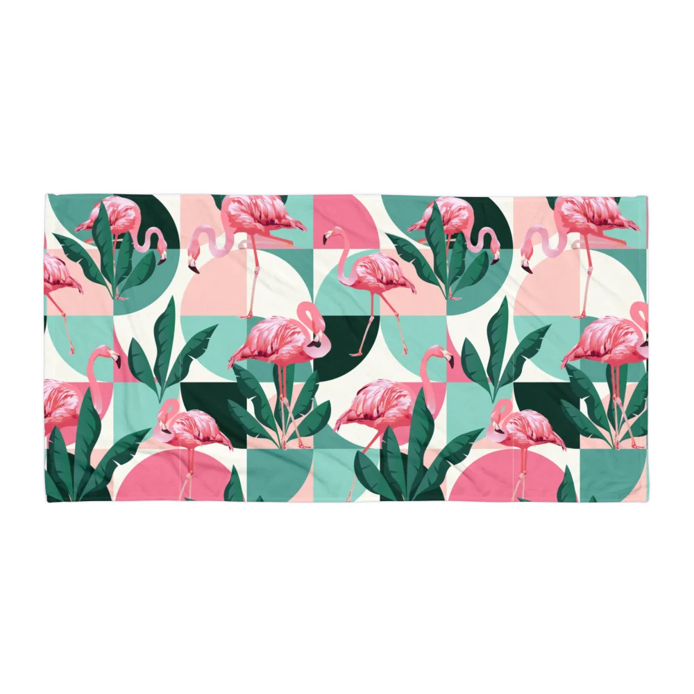 Exotic Flamingo Trendy Pattern Beach Towel for Summer Fun product image (1)