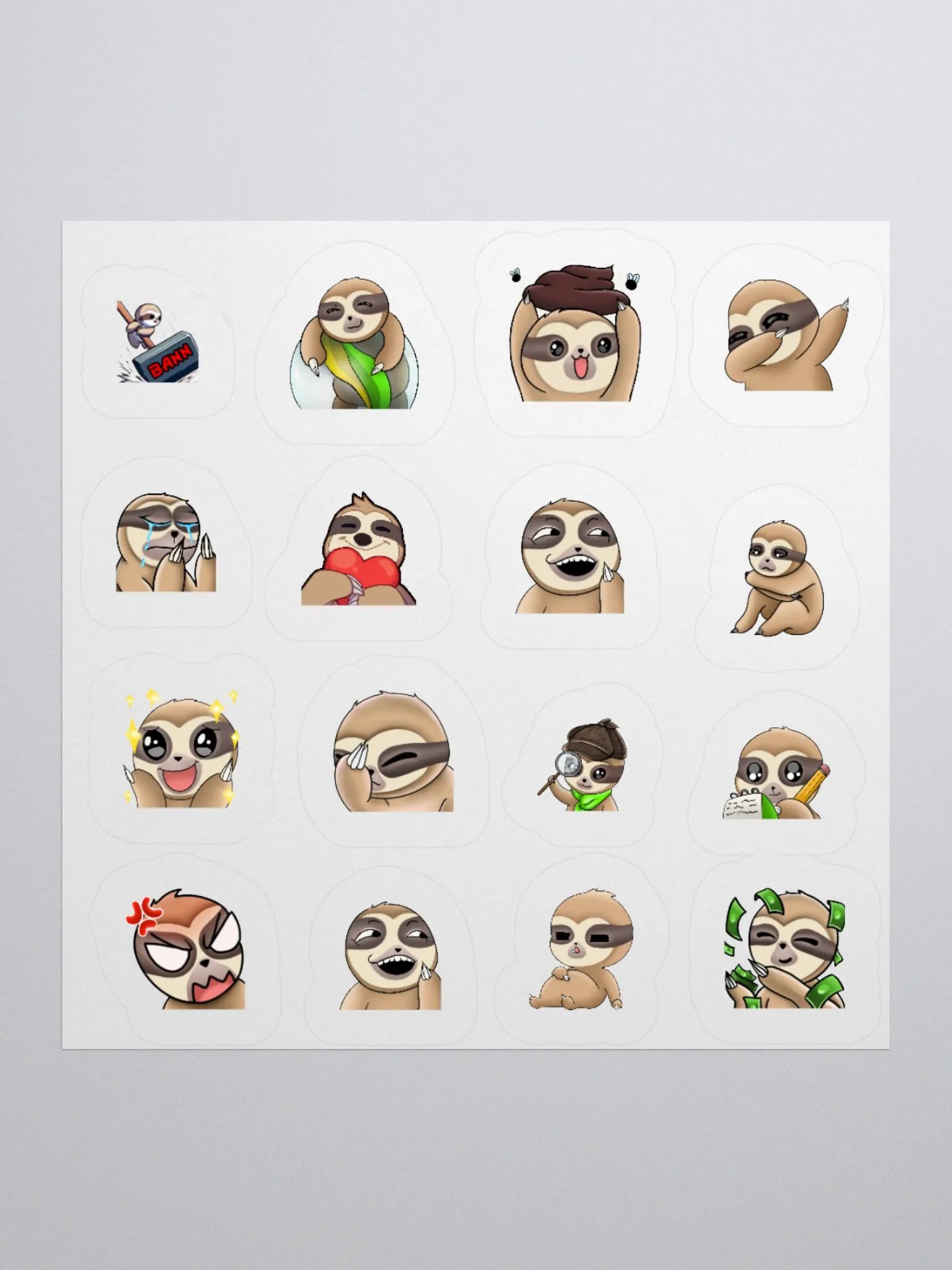 RTR Sloth Sticker Sheet product image (1)