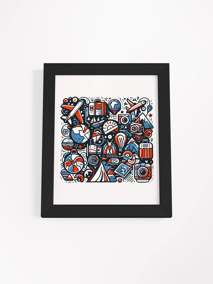 Framed High-Quality Matte Poster (in) | AI Design travel icons product image (5)