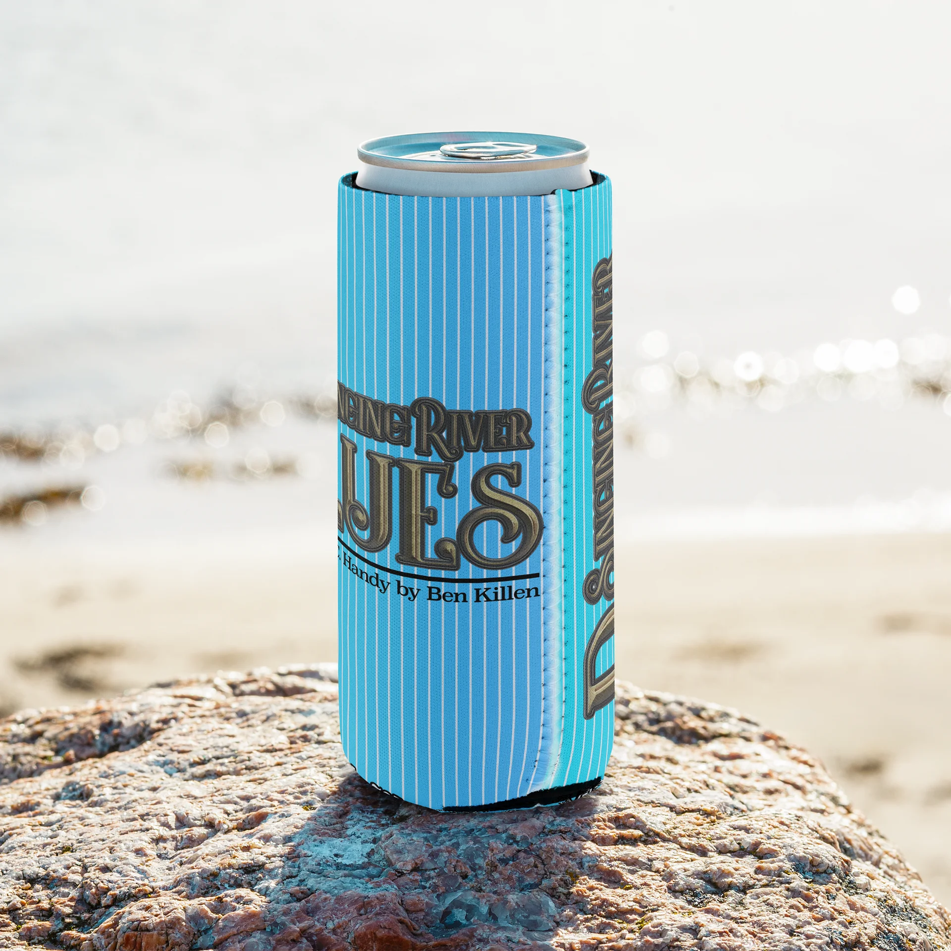 Singing River Blues Title Stripe Can Cooler product image (17)