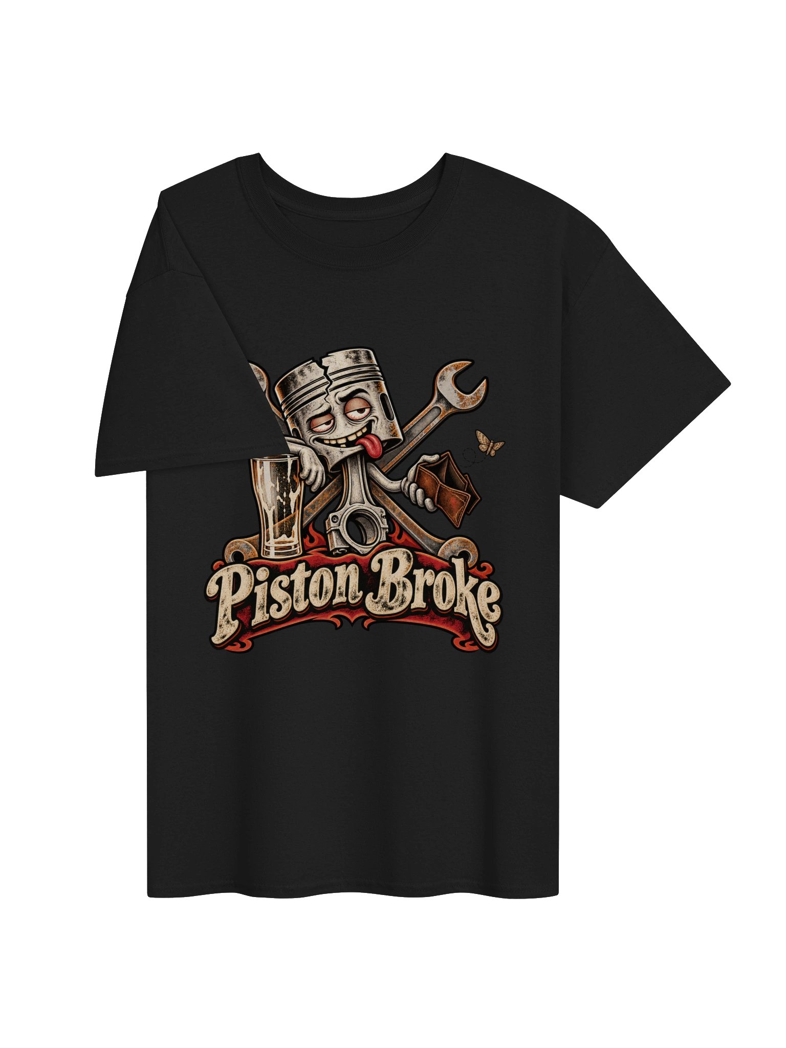 Piston Broke Funny Mechanic & Biker T-Shirt product image (3)