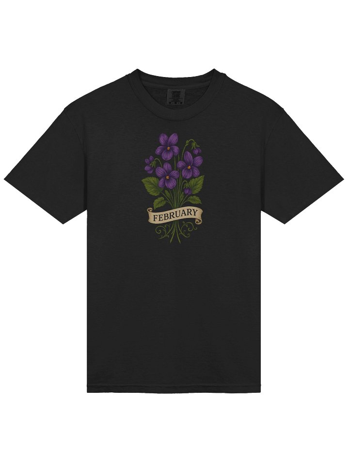 February Birth Flower Shirt – Violet Vintage Floral Birthday Gift Tee product image (2)