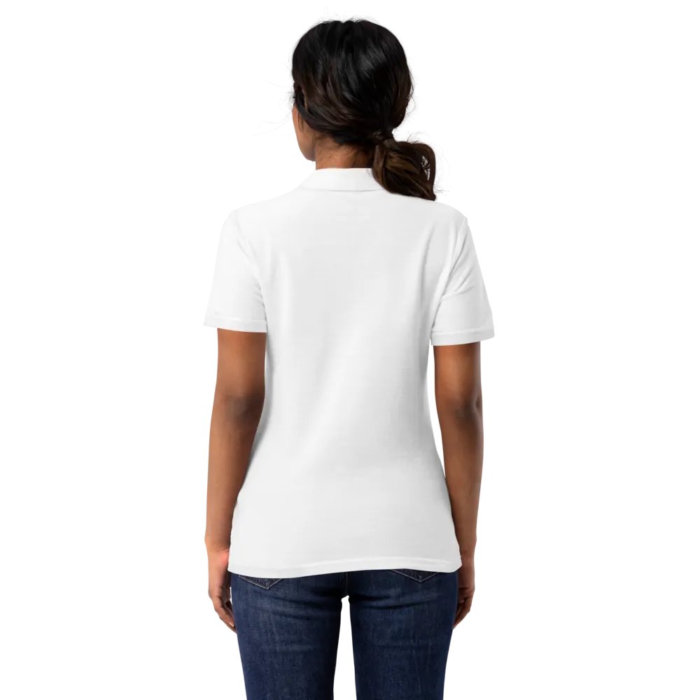 Very Demure Cute Ghost Embroidered Semi-Fitted Women's Cotton Polo Shirt product image (7)
