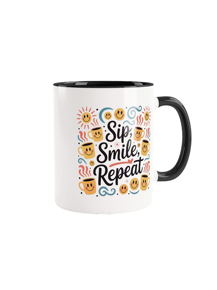 Sip Smile Repeat Coffee Mug - with Color Inside product image (1)