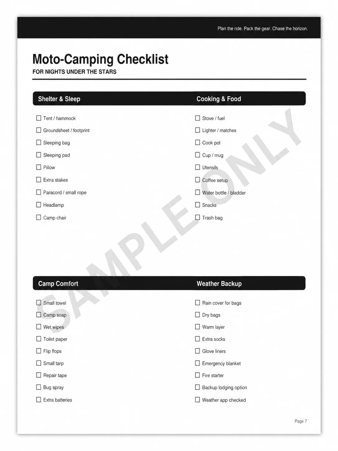 MOTORCYCLE ROAD TRIP PLANNER – PRINTED & BOUND EDITION product image (3)