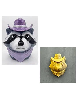Raccoon Party Bundle: Wall Mount + Magnet (Gold & Silver)