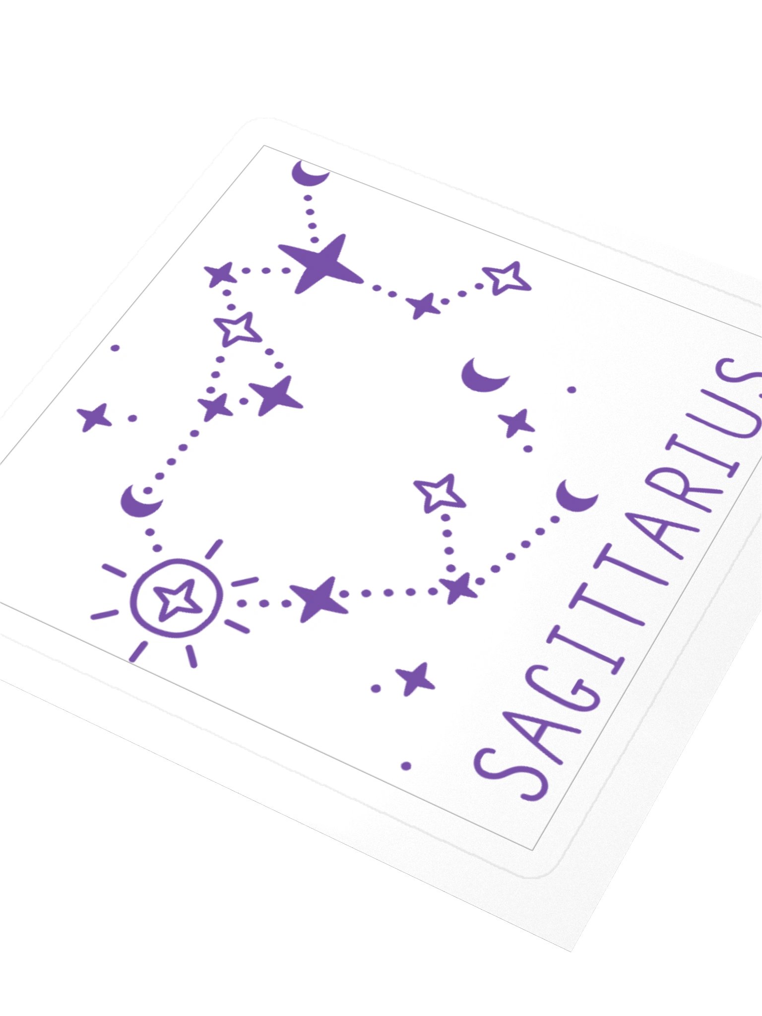 Sagittarius Zodiac Sticker — Purple Constellation Map Design product image (3)