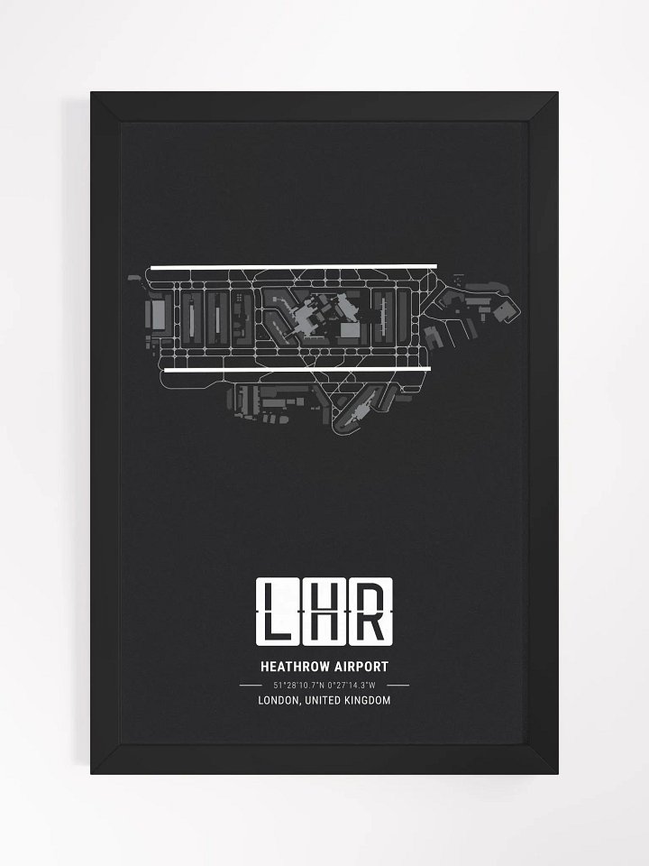 Framed Airport LHR Premium Map On Matt Paper product image (1)