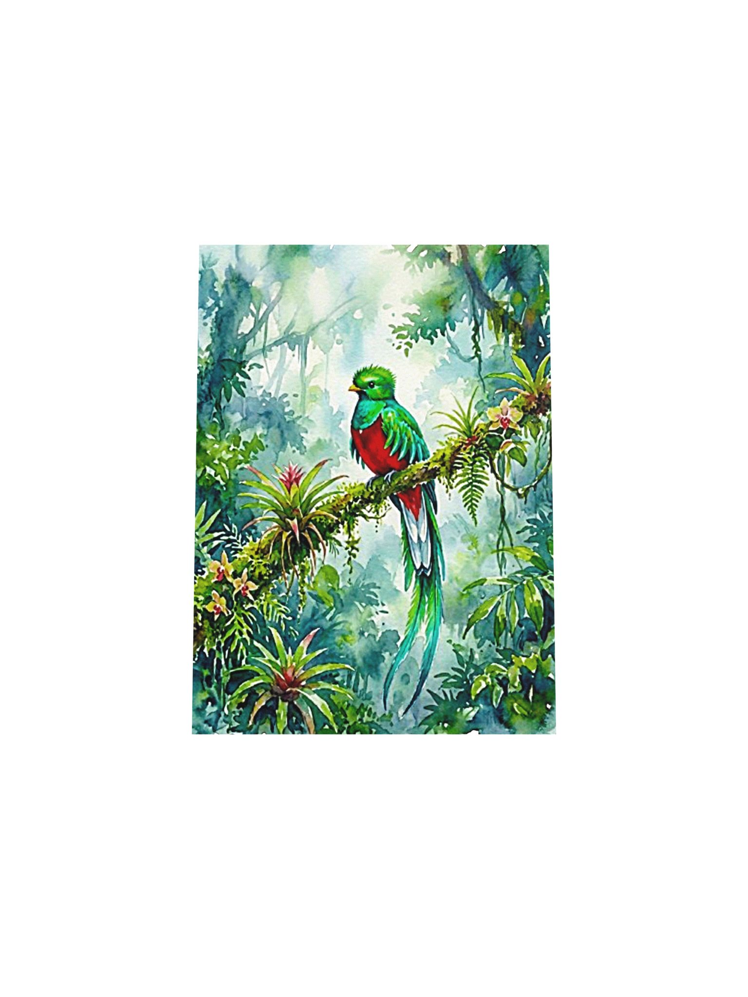 Resplendent Quetzal Tropical Rainforest Watercolor Matte Poster product image (22)