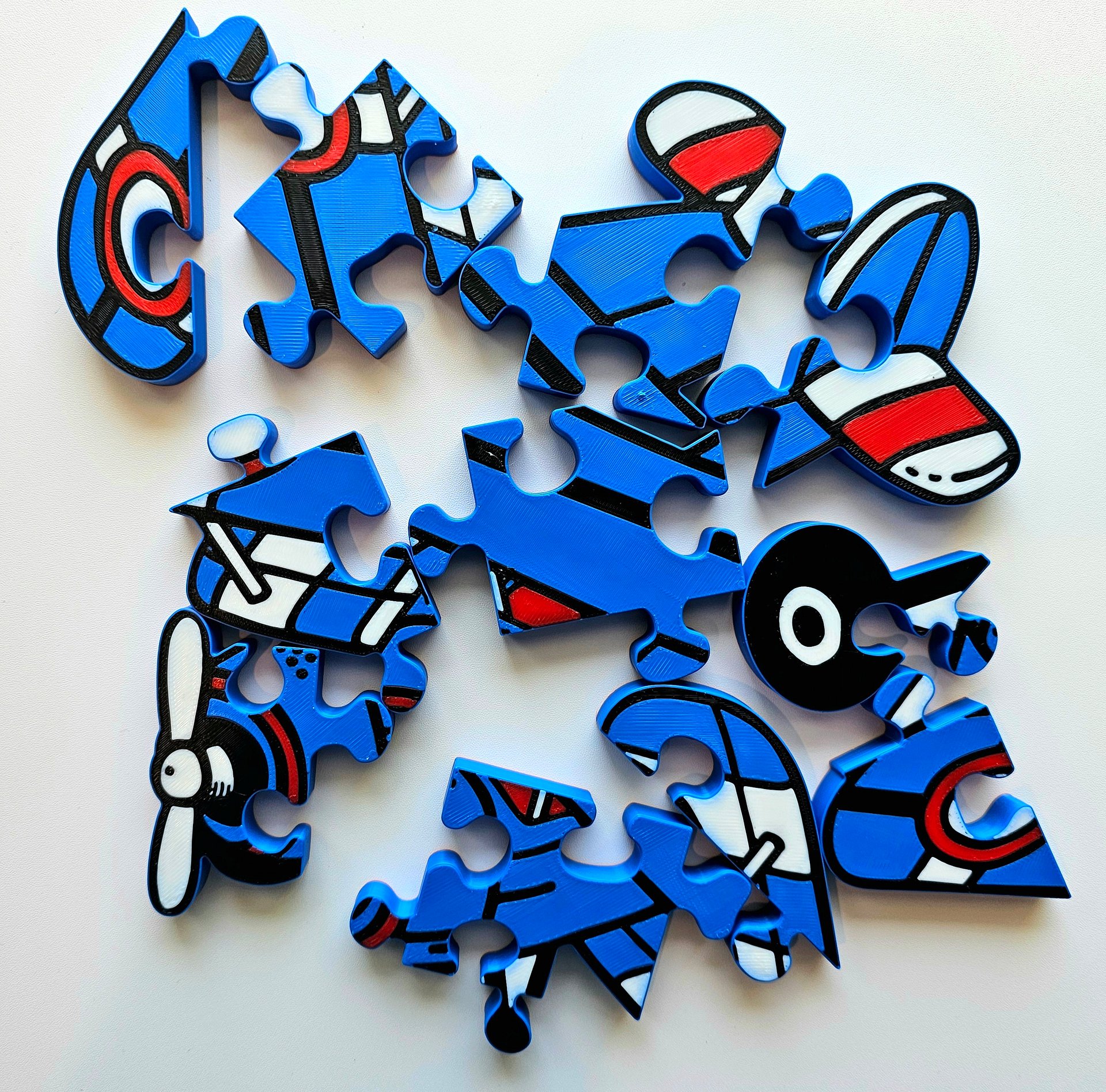 Airplane Jigsaw Puzzle, 3D-Printed Educational Toy for Toddlers, Preschool, Kindergarten & Montessori Learning, Floor Play product image (3)