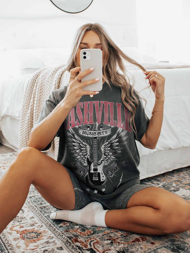 Nashville Music City Shirt – Vintage Guitar Rock Star Graphic Tee Tennessee product image (2)