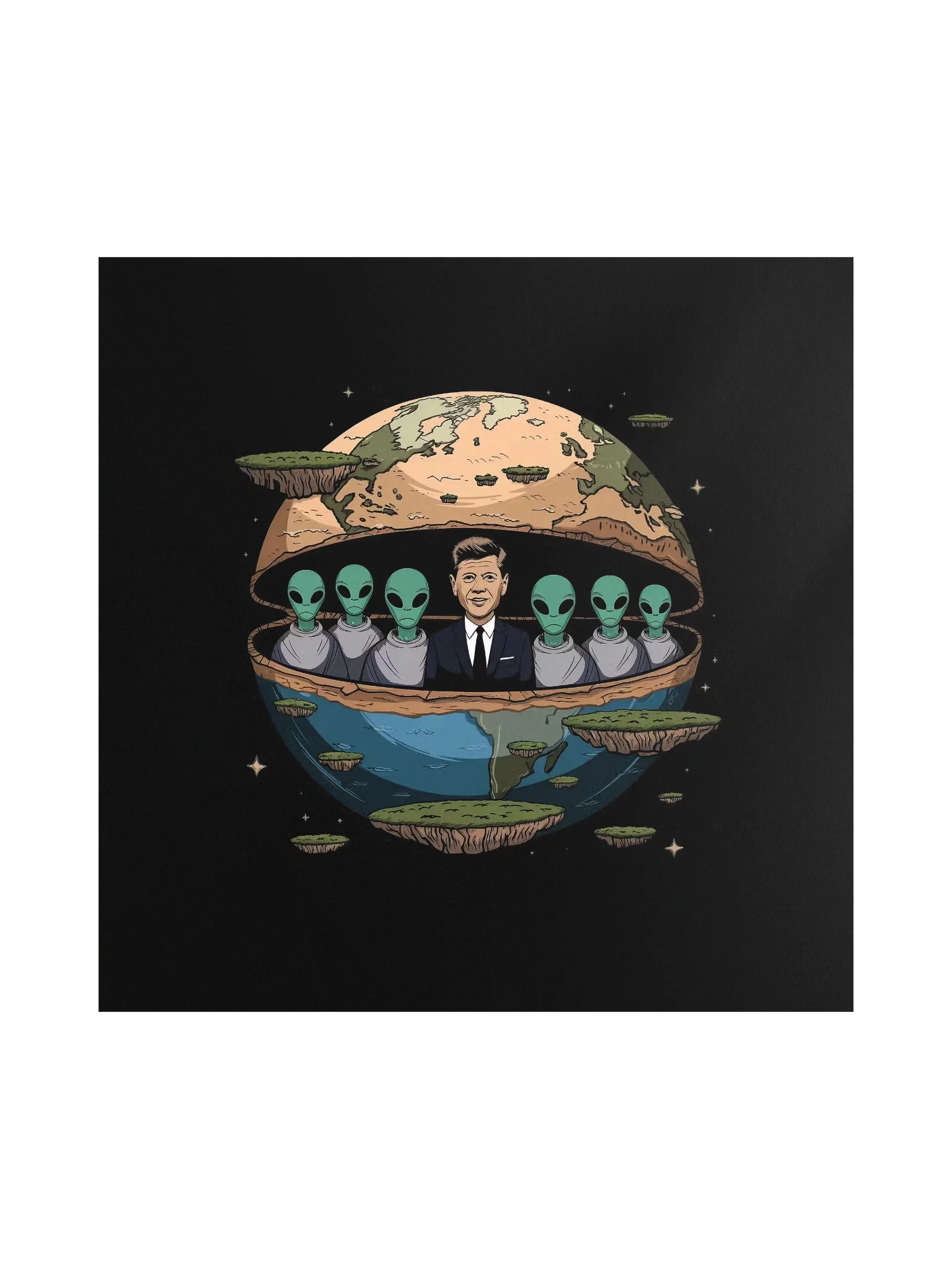 JFK Chilling with the Aliens Poster 18x18 — TE.POST-01