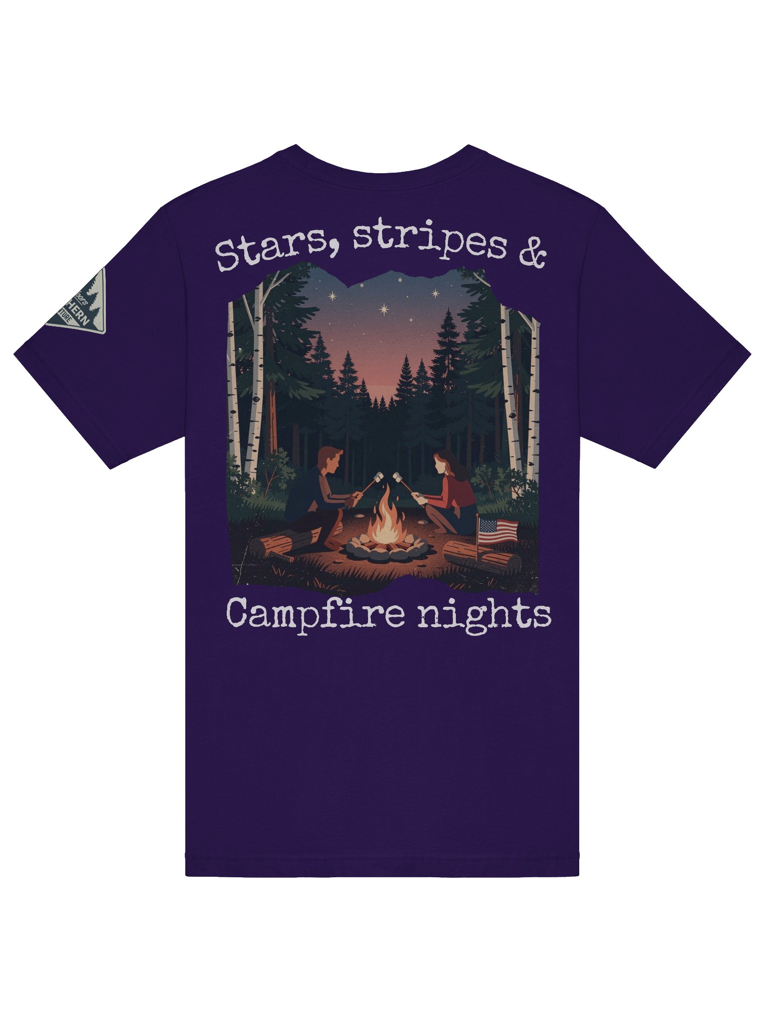 Stars, Stripes & Campfire Nights – Patriotic Northwoods T-Shirt product image (6)